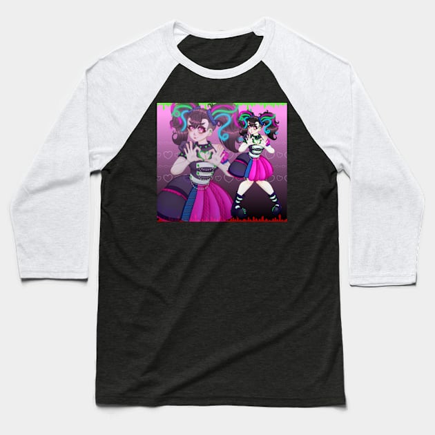 Cybergoth Lolita Baseball T-Shirt by Whatchamarkallit